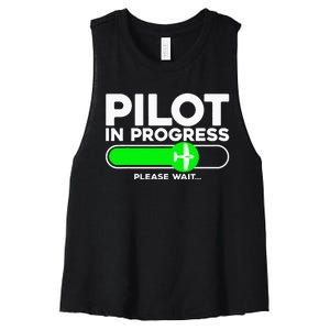 Pilot Art Airline Future Pilot Aviation Airplane Women's Racerback Cropped Tank