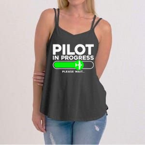 Pilot Art Airline Future Pilot Aviation Airplane Women's Strappy Tank