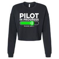 Pilot Art Airline Future Pilot Aviation Airplane Cropped Pullover Crew