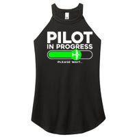 Pilot Art Airline Future Pilot Aviation Airplane Women's Perfect Tri Rocker Tank