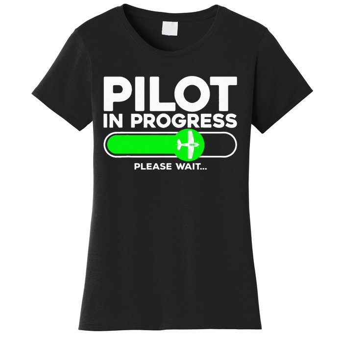 Pilot Art Airline Future Pilot Aviation Airplane Women's T-Shirt