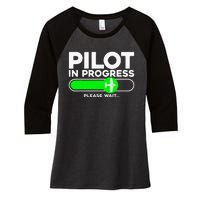 Pilot Art Airline Future Pilot Aviation Airplane Women's Tri-Blend 3/4-Sleeve Raglan Shirt