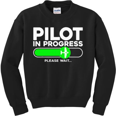 Pilot Art Airline Future Pilot Aviation Airplane Kids Sweatshirt