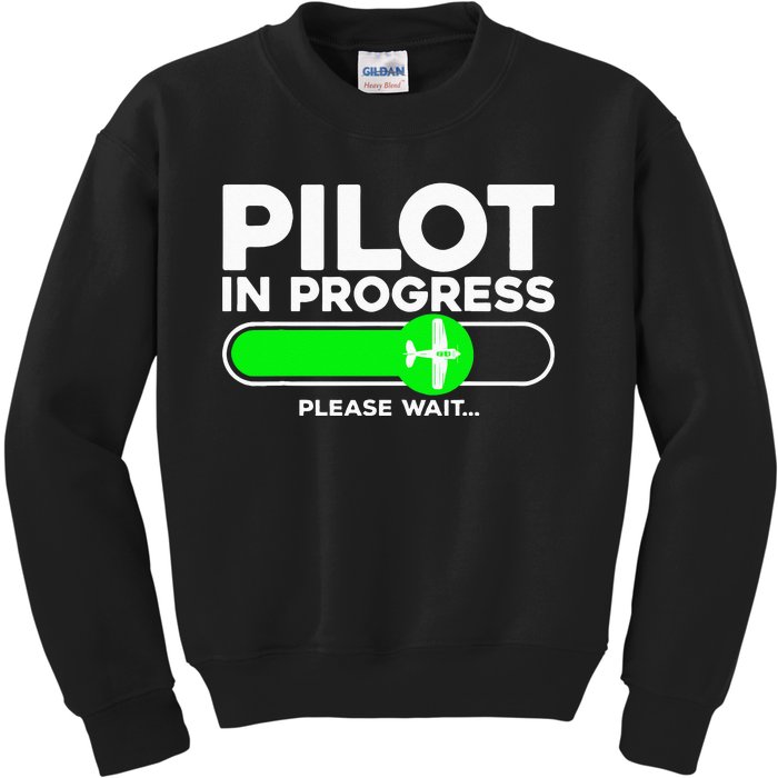 Pilot Art Airline Future Pilot Aviation Airplane Kids Sweatshirt