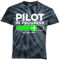 Pilot Art Airline Future Pilot Aviation Airplane Kids Tie-Dye T-Shirt