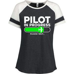 Pilot Art Airline Future Pilot Aviation Airplane Enza Ladies Jersey Colorblock Tee