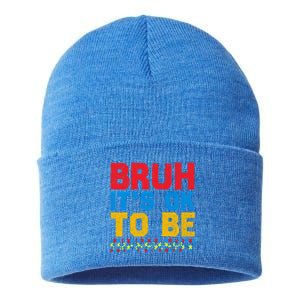 Pride Autism Awareness Day Bruh ItS Ok To Be Different Great Gift Sustainable Knit Beanie