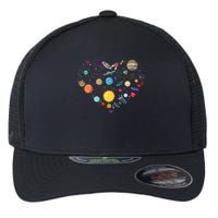Planets As A Heart Solar System, Science, Space Flexfit Unipanel Trucker Cap