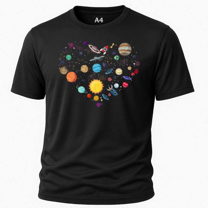 Planets As A Heart Solar System, Science, Space Performance Shirt