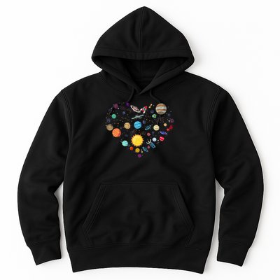 Planets As A Heart Solar System, Science, Space Hoodie