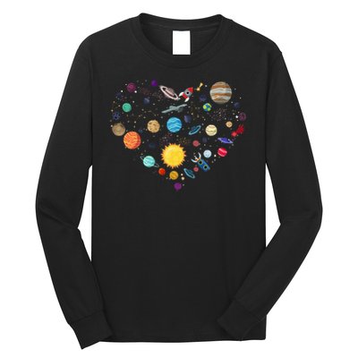 Planets As A Heart Solar System, Science, Space Long Sleeve Shirt