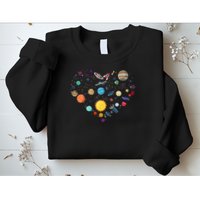 Planets As A Heart Solar System, Science, Space Sweatshirt