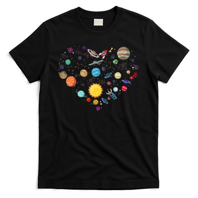 Planets As A Heart Solar System, Science, Space T-Shirt