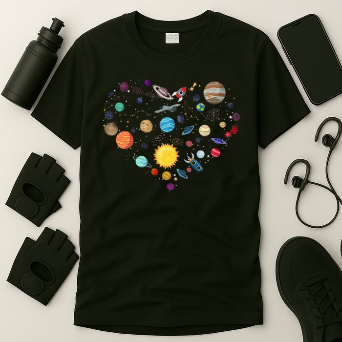 Planets As A Heart Solar System, Science, Space T-Shirt