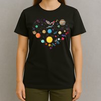 Planets As A Heart Solar System, Science, Space T-Shirt
