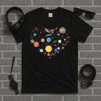 Planets As A Heart Solar System, Science, Space T-Shirt