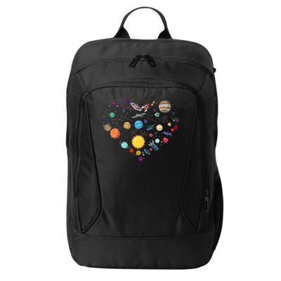 Planets As A Heart Solar System, Science, Space City Backpack
