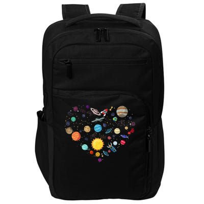 Planets As A Heart Solar System, Science, Space Impact Tech Backpack