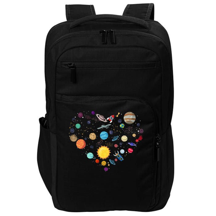 Planets As A Heart Solar System, Science, Space Impact Tech Backpack