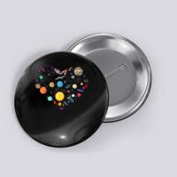 Planets As A Heart Solar System, Science, Space Button