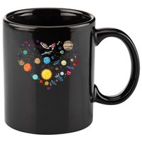 Planets As A Heart Solar System, Science, Space 11oz C Handle Ceramic Mug