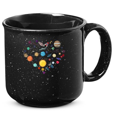 Planets As A Heart Solar System, Science, Space 15oz Campfire Ceramic Mug