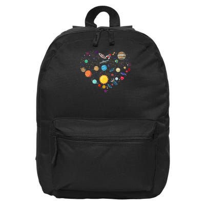 Planets As A Heart Solar System, Science, Space 16 in Basic Backpack