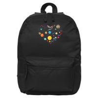 Planets As A Heart Solar System, Science, Space 16 in Basic Backpack