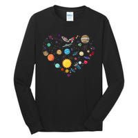 Planets As A Heart Solar System, Science, Space Tall Long Sleeve T-Shirt