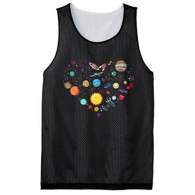 Planets As A Heart Solar System, Science, Space Mesh Reversible Basketball Jersey Tank