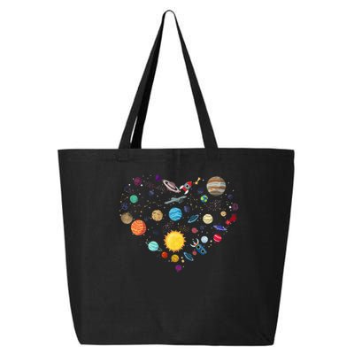 Planets As A Heart Solar System, Science, Space 25L Jumbo Tote