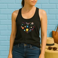 Planets As A Heart Solar System, Science, Space Womens Tank Top