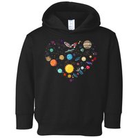 Planets As A Heart Solar System, Science, Space Toddler Hoodie
