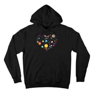 Planets As A Heart Solar System, Science, Space Tall Hoodie
