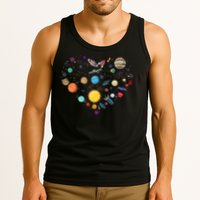 Planets As A Heart Solar System, Science, Space Tank Top