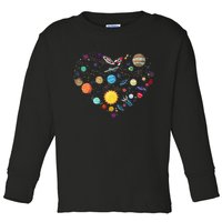 Planets As A Heart Solar System, Science, Space Toddler Long Sleeve Shirt