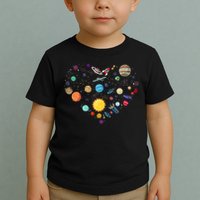 Planets As A Heart Solar System, Science, Space Toddler T-Shirt