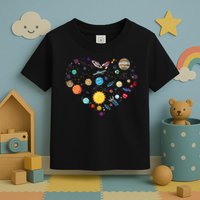 Planets As A Heart Solar System, Science, Space Toddler T-Shirt