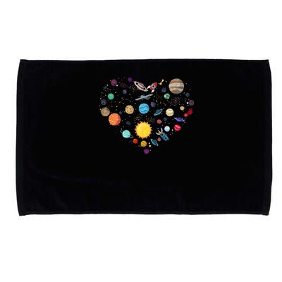 Planets As A Heart Solar System, Science, Space Microfiber Hand Towel