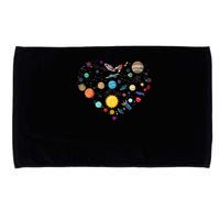 Planets As A Heart Solar System, Science, Space Microfiber Hand Towel