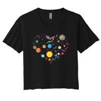 Planets As A Heart Solar System, Science, Space Crop Top