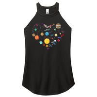 Planets As A Heart Solar System, Science, Space Women's Perfect Tri Rocker Tank