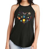 Planets As A Heart Solar System, Science, Space Women's Perfect Tri Rocker Tank