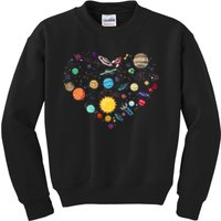 Planets As A Heart Solar System, Science, Space Kids Sweatshirt