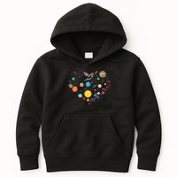 Planets As A Heart Solar System, Science, Space Kids Hoodie