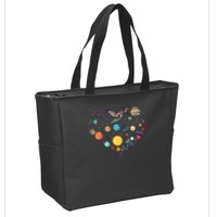 Planets As A Heart Solar System, Science, Space Zip Tote Bag