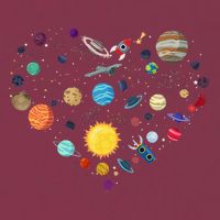 Planets As A Heart Solar System, Science, Space 16oz Travel Tumbler