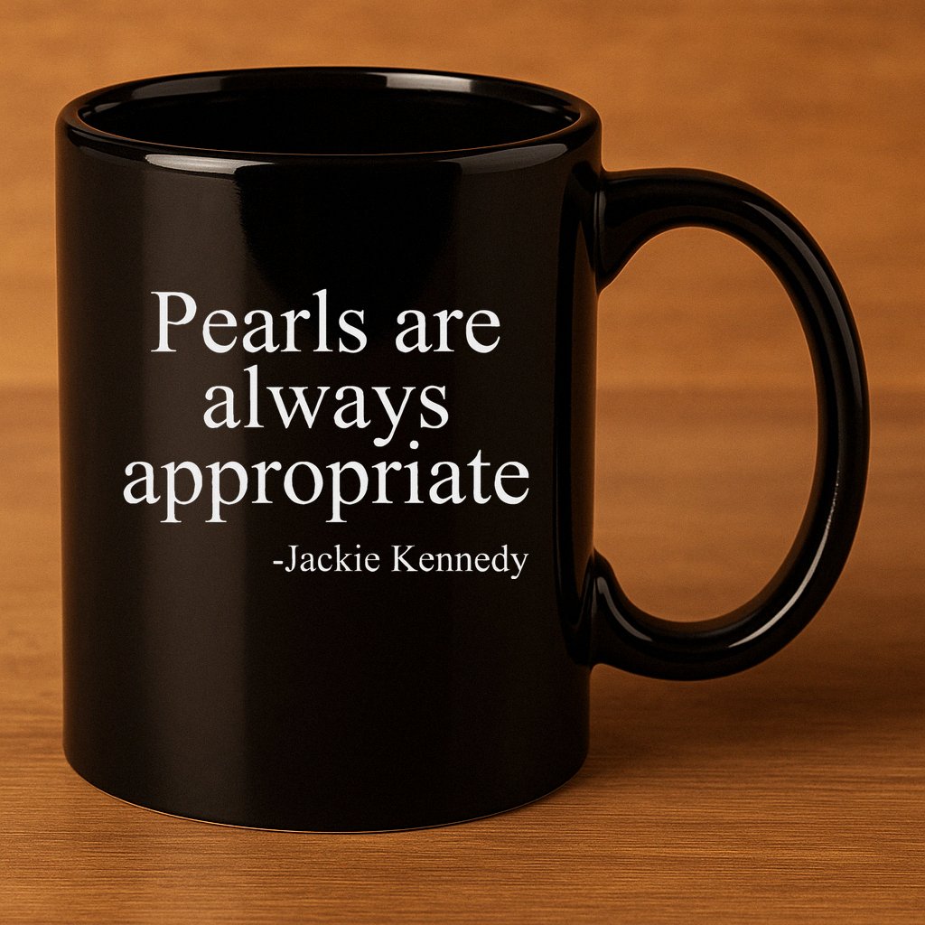 Pearls Are Always Appropriate Classic Pear 11oz C Handle Ceramic Mug