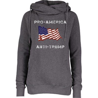 Proamerica Antitrump American Usa Flag Womens Funnel Neck Pullover Hood