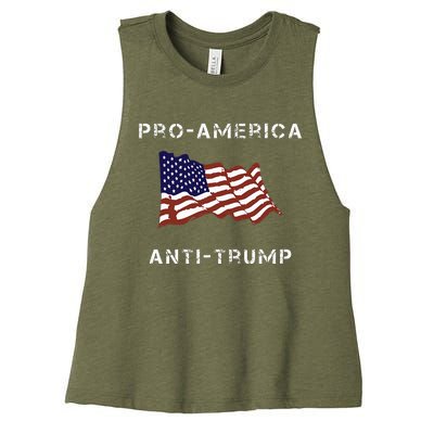 Proamerica Antitrump American Usa Flag Women's Racerback Cropped Tank